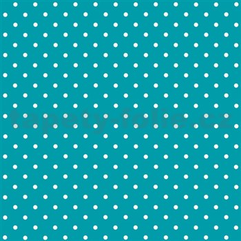 Samolepící tapety - Peterson tyrkys s puntíky 45 cm x 15 m - POSLEDNÍ METRY