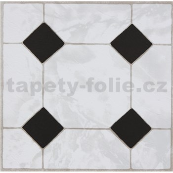 Vinylové samolepící podlahové čtverce Classic mozaika černobílá rozměr 30,5 cm x 30,5 cm