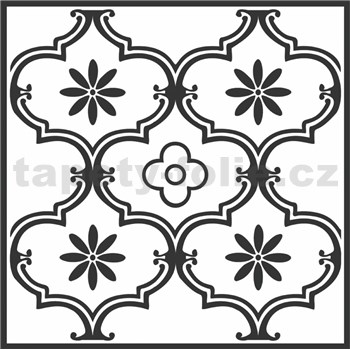 Vinylové samolepící podlahové čtverce Classic ornament černý rozměr 30,5 cm x 30,5 cm