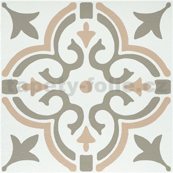 Vinylové samolepící podlahové čtverce Classic ornamentální vzor zelený rozměr 30,5 cm x 30,5 cm