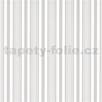 Vliesové tapety na zeď IMPOL Effecto pruhy hnědošedé s třpytkami