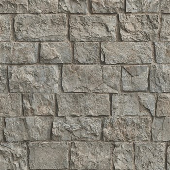 Vliesové tapety na zeď IMPOL obkladový kámen šedo-hnědý