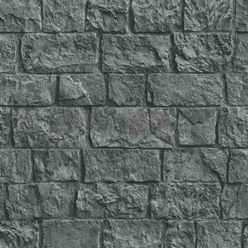 Vliesové tapety na zeď IMPOL obkladový kámen černý