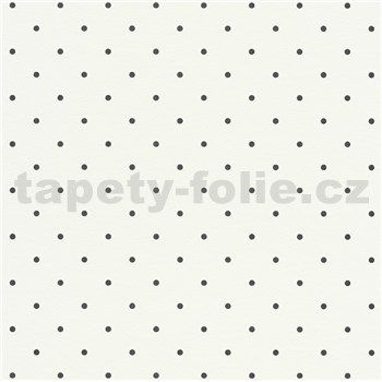 Vliesové tapety na zeď Freestyle puntíky černé na bílém podkladu - POSLEDNÍ KUSY