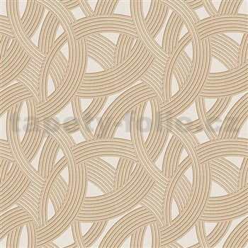 Vliesové tapety na zeď Instawalls moderní vzor zlato-hnědý na krémovém podkladu - POSLEDNÍ KUSY