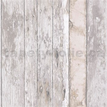 Vliesové tapety na zeď Exposure dřevěné desky s patinou hnědé