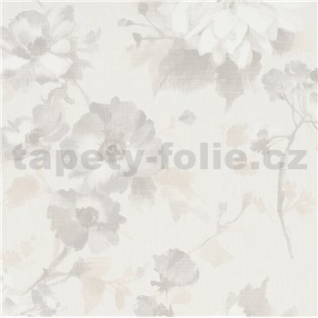Vliesové tapety na zeď G.M.K. Fashion For Walls květy šedo-hnědé na krémovém podkladu