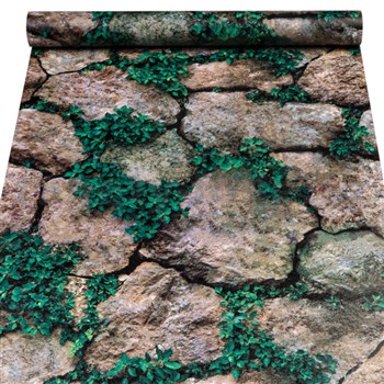 Samolepící tapety kameny s popínavou rostlinou 45 cm x 10 m