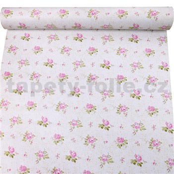 Samolepící tapety růžičky s lístky 45 cm x 10 m