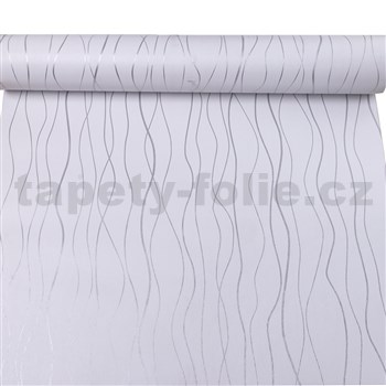 Samolepící tapety stříbrné vlnovky 45 cm x 10 m - POSLEDNÍ METRY