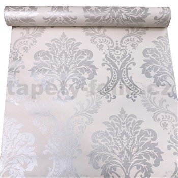 Samolepící tapety stříbrný zámecký vzor na krémovém podkladu 45 cm x 10 m