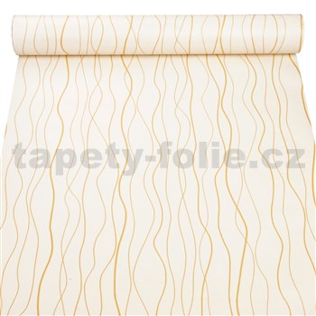 Samolepící tapety vlnovky na krémovém podkladu 45 cm x 10 m - POSLEDNÍ METRY