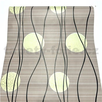 Samolepící tapety geometrický vzor na hnědém podkladu 45 cm x 10 m