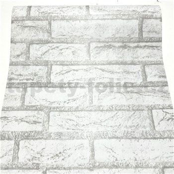 Samolepící tapety cihla bílo-šedá 45 cm x 10 m