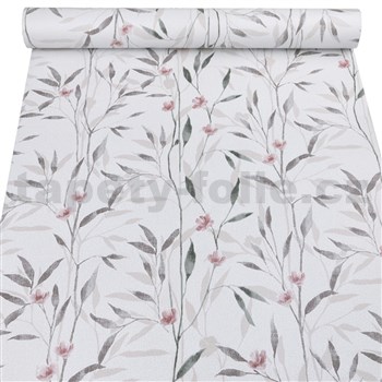 Samolepící tapety lístky zeleno-béžové 45 cm x 10 m