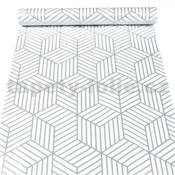 Samolepící tapety geometrický vzor stříbrný 45 cm x 10 m