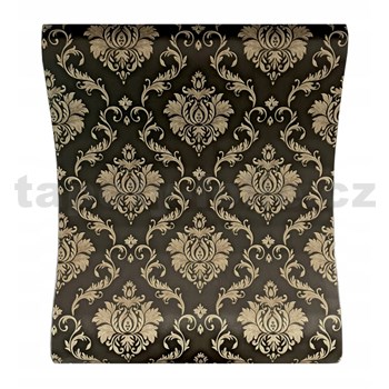 Samolepící tapety zámecký vzor zlatý na černém podkladu 45 cm x 10 m