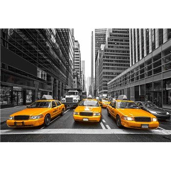 Vliesové fototapety žluté taxíky rozměr 375 cm x 250 cm