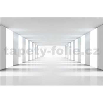 Vliesové fototapety bílá chodba rozměr 375 cm x 250 cm