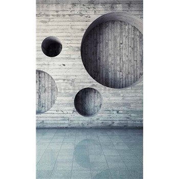 Vliesové fototapety dřevěná stěna s kruhy rozměr 150 cm x 250 cm
