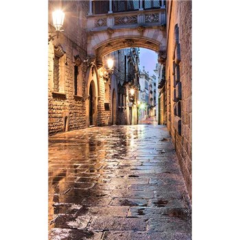 Vliesové fototapety starobylé ulice rozměr 150 cm x 250 cm - POSLEDNÍ KUSY