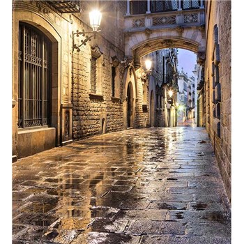 Vliesové fototapety starobylé ulice rozměr 225 cm x 250 cm