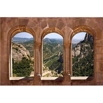 Vliesové fototapety oblouková okna rozměr 375 cm x 250 cm