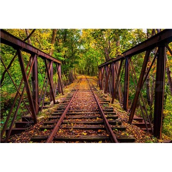 Vliesové fototapety železnice rozměr 375 cm x 250 cm