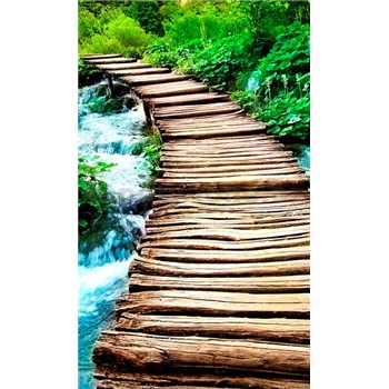 Vliesové fototapety most přes potok rozměr 150 cm x 250 cm