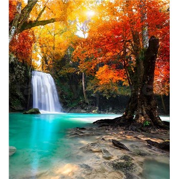 Vliesové fototapety lesní vodopád rozměr 225 cm x 250 cm - POSLEDNÍ KUSY