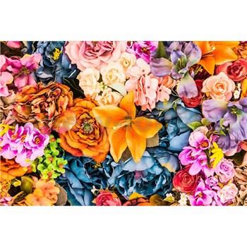 Vliesové fototapety vintage květy rozměr 375 cm x 250 cm - POSLEDNÍ KUSY