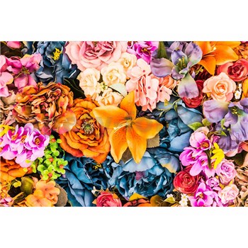 Vliesové fototapety vintage květy rozměr 375 cm x 250 cm