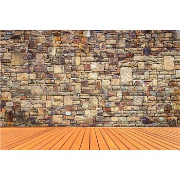 Vliesové fototapety kamenná stěna rozměr 375 cm x 250 cm
