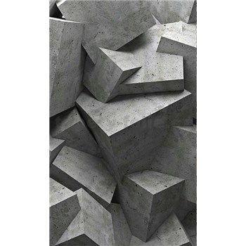 Vliesové fototapety 3D betonové kostky rozměr 150 cm x 250 cm