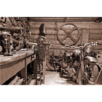 Vliesové fototapety Vintage garáž rozměr 375 cm x 250 cm