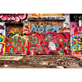 Vliesové fototapety graffiti ulice rozměr 375 cm x 250 cm