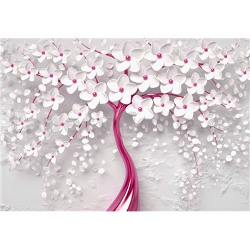 Vliesové fototapety rozkvetlý strom bílo-růžový rozměr 368 cm x 254 cm