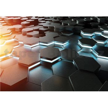 Vliesové fototapety 3D hexagony rozměr 368 cm x 254 cm