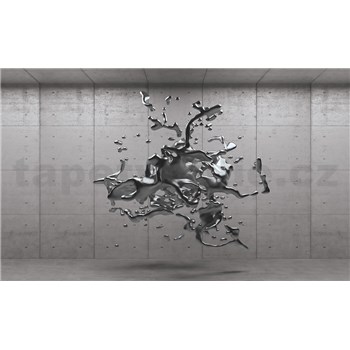 Vliesové fototapety 3D šedý abstrakt na betonovém podkladu rozměr 312 cm x 219 cm