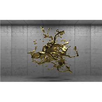 Fototapety 3D zlatý abstrakt na betonovém podkladu rozměr 254 cm x 184 cm