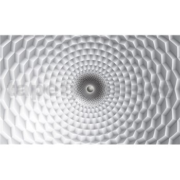 Vliesové fototapety 3D abstrakce šedo-bílá rozměr 104 cm x 70,5 cm