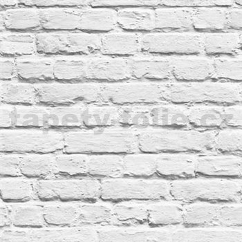 Papírové tapety na zeď Freestyle cihlová stěna bílá
