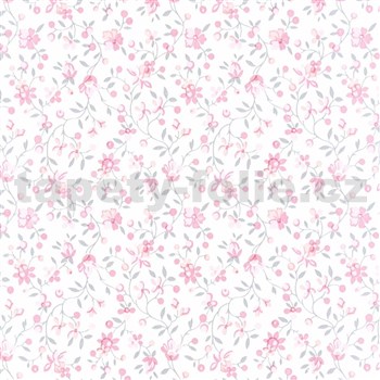Samolepící tapety květy růžové - 67,5 cm x 15 m