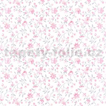 Samolepící tapety květy růžové - 67,5 cm x 15 m   AKCE