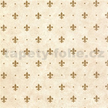 Samolepící tapety - lilie zlaté na béžovém podkladu 45 cm x 15 m