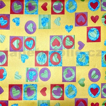 Samolepící tapety dětské - srdíčka 45 cm x 15 m - AKCE
