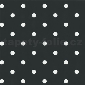 Samolepící tapety puntíky černé 45 cm x 15 m
