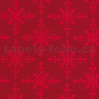 Samolepící tapety sněhové vločky červené 45 cm x 15 m