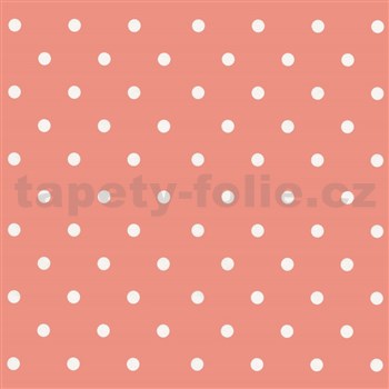 Samolepící fólie puntíky bílé na růžovém podkladu - 45 cm x 15 m   AKCE
