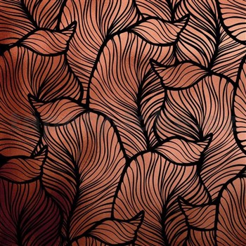 Samolepící fólie listy měděno-černé - 45 cm x 5 m